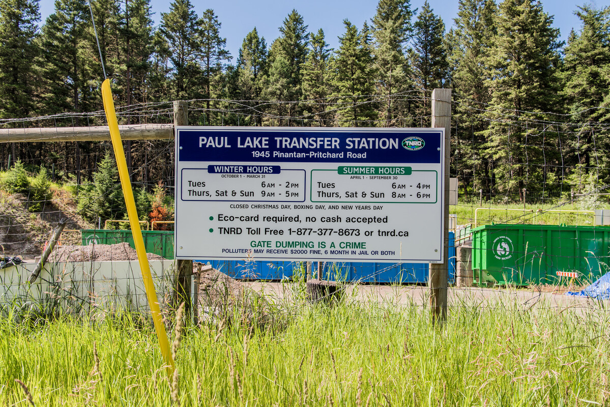 Notice Paul Lake Transfer Station Open on August 1, 2023 During Road